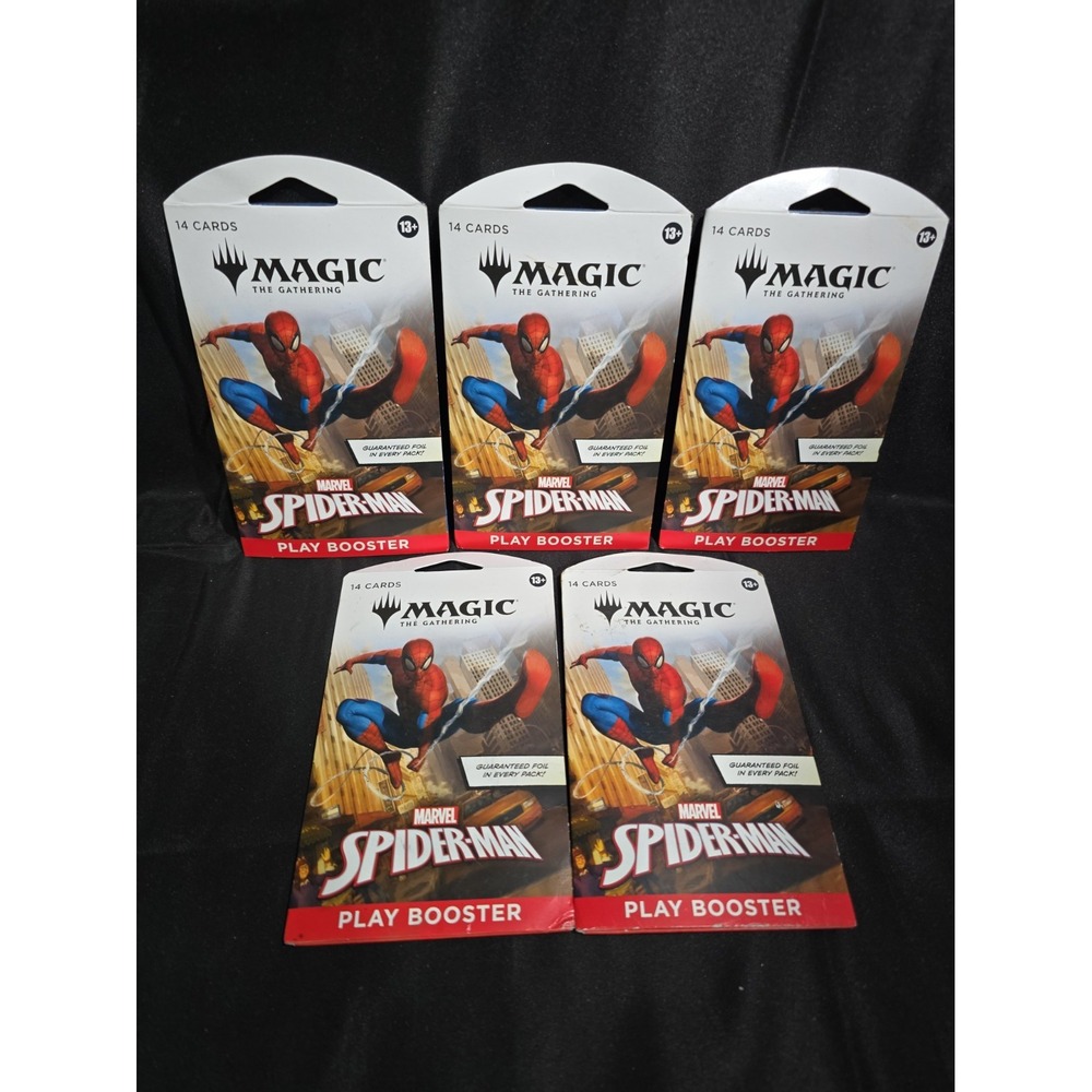 MTG Magic The Gathering Marvel Spider-Man Play Booster 5 Pack Lot Foil